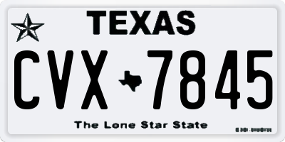 TX license plate CVX7845