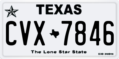 TX license plate CVX7846