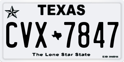 TX license plate CVX7847