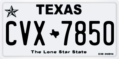 TX license plate CVX7850