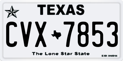 TX license plate CVX7853