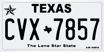 TX license plate CVX7857