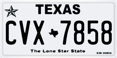 TX license plate CVX7858