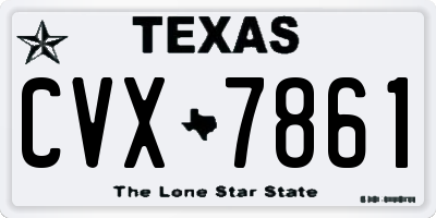 TX license plate CVX7861