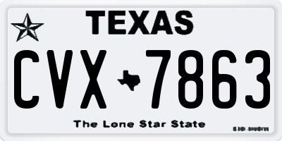 TX license plate CVX7863