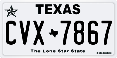 TX license plate CVX7867