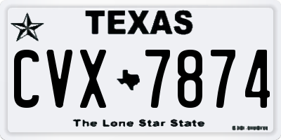 TX license plate CVX7874