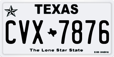 TX license plate CVX7876