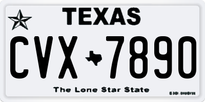 TX license plate CVX7890