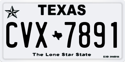 TX license plate CVX7891