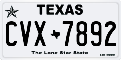 TX license plate CVX7892
