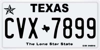 TX license plate CVX7899