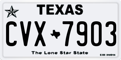 TX license plate CVX7903