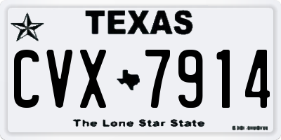 TX license plate CVX7914