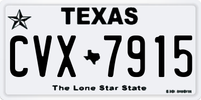 TX license plate CVX7915