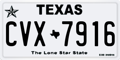 TX license plate CVX7916