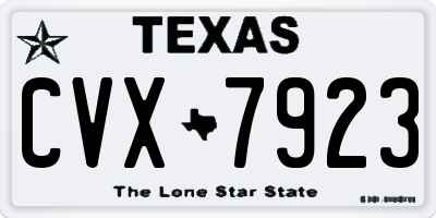 TX license plate CVX7923