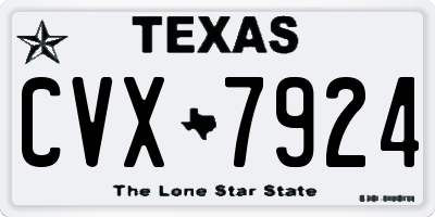 TX license plate CVX7924