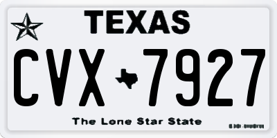 TX license plate CVX7927