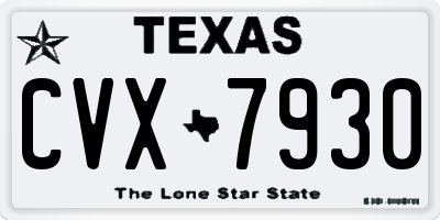 TX license plate CVX7930