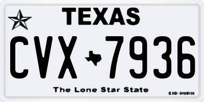 TX license plate CVX7936