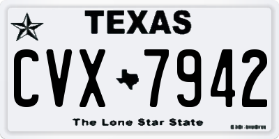 TX license plate CVX7942