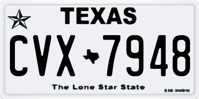 TX license plate CVX7948