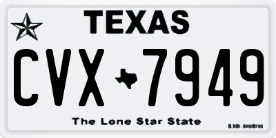 TX license plate CVX7949