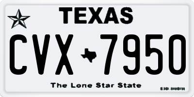 TX license plate CVX7950