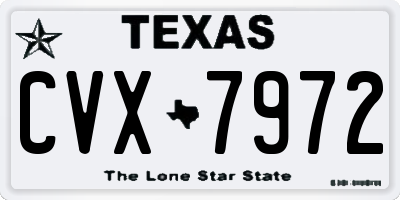TX license plate CVX7972