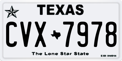 TX license plate CVX7978