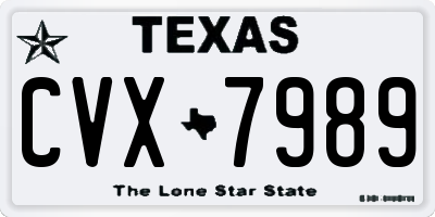 TX license plate CVX7989