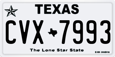 TX license plate CVX7993