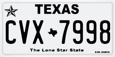 TX license plate CVX7998