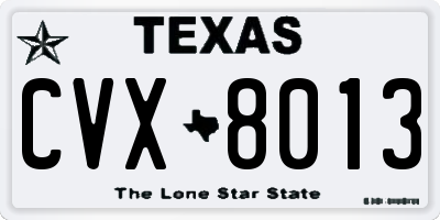 TX license plate CVX8013