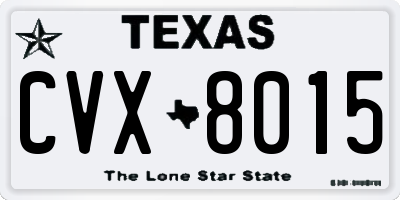 TX license plate CVX8015