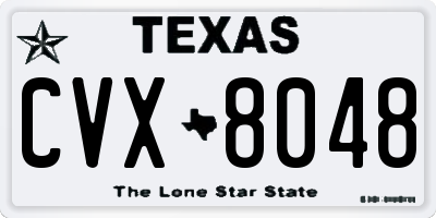 TX license plate CVX8048