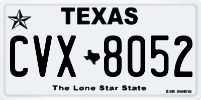 TX license plate CVX8052