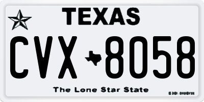 TX license plate CVX8058