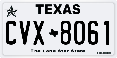 TX license plate CVX8061