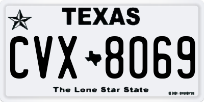 TX license plate CVX8069