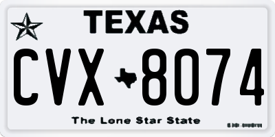 TX license plate CVX8074