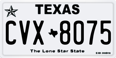 TX license plate CVX8075
