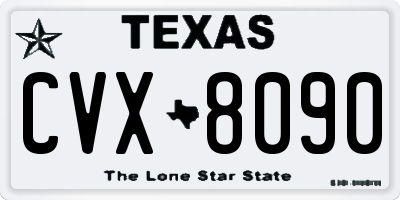 TX license plate CVX8090