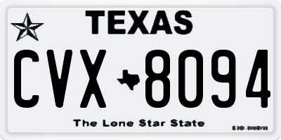 TX license plate CVX8094