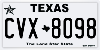 TX license plate CVX8098