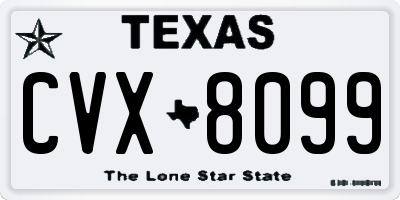TX license plate CVX8099