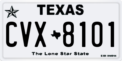 TX license plate CVX8101
