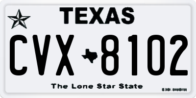 TX license plate CVX8102