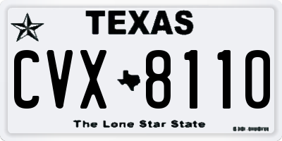 TX license plate CVX8110